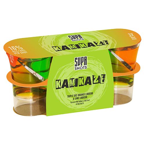 Supa Shots Kamikaze Triple sec & Lemon Duo shots Pack 3x2cl